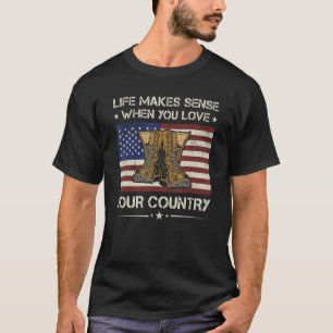 T-shirt La Vie Américaine Est Sensée Quand Vous Aimez Votr