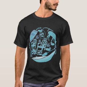 T-shirt La vie au bord du lac. Allons pêcher