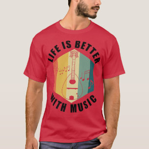 T-shirt La vie avec de la musique Musicien Musique folklor