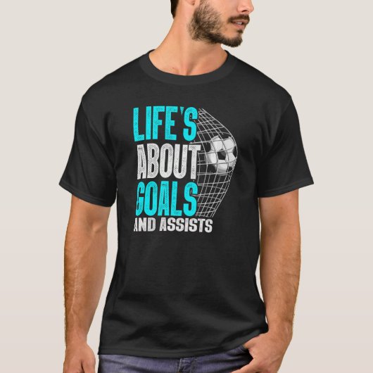 T-shirt La Vie, c'est des objectifs et aide le Football Fo (Devant)