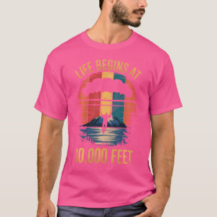 T-shirt La Vie Commence À 10000 Pieds Funny Skydiving Skyi