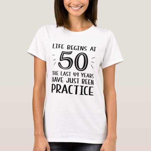 T-shirt La Vie Commence À 50 Ans (Devant)