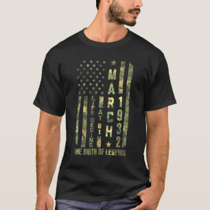 T-shirt La Vie Commence À 91 Né En Mars 1932 L'Année De L