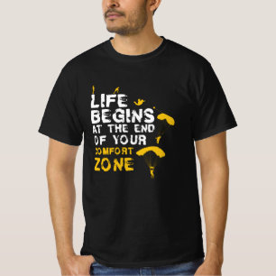 T-shirt La vie commence la zone de confort Skydiver