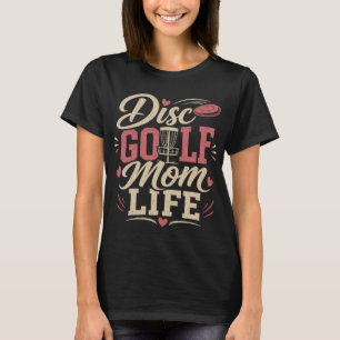 T-shirt La vie de maman de disc golf - écriture vintage