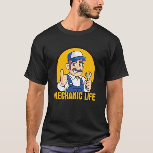 T-shirt La vie de mécanicien (Devant)