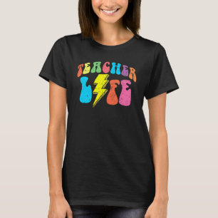 T-shirt La vie de professeur rétro éclair vintage funky T