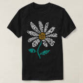 T-shirt La vie des femmes est bonne Daisy Flower VNeck (Design devant)