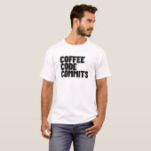 T-shirt La vie d'ingénieur logiciel - Café Code Commit Dev (Devant entier)