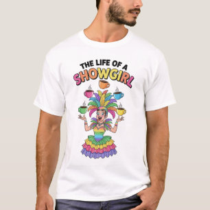 T-shirt La vie d'une jeune fille qui jongle avec des tasse