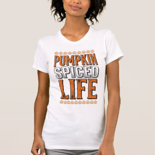 T-shirt La vie épicée de citrouille Typographie Halloween