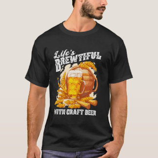 T-shirt La vie est belle avec la bière artisanale Aficiona