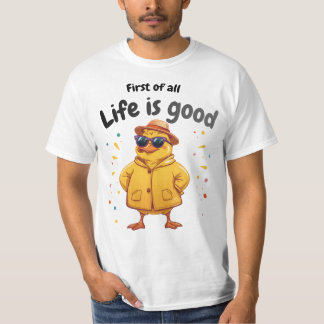 T-shirt La vie est belle dessin de canard drôle
