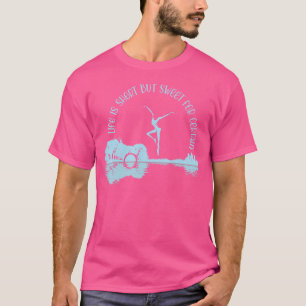 T-shirt La Vie Est Court Vintage De Belles Guitares Mais D