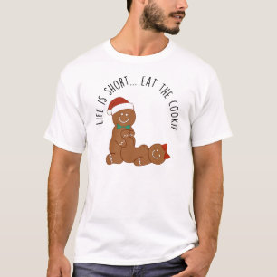 T-shirt La vie est courte, mangez le biscuit en pain d'épi