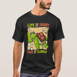 T-shirt La Vie Est Courte Prendre Lentement Rouge Glisser