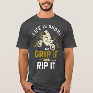 T-shirt La vie est courte si l'adhérence il Motocross Dir