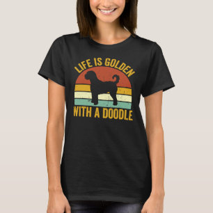T-shirt La Vie Est Dorée Avec Un Doodle Retro Vintage Labr