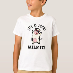 T-shirt La Vie Est Du Lait Court C'Est Drôle Pun De Vache