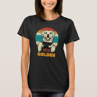 T-shirt La vie est Golden Fundy Golden Retriever Retro Dog