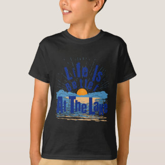 T-shirt La vie est meilleure au lac Pêche en bateau Gif