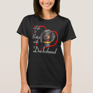 T-shirt La Vie Est Meilleure Avec Dachshund