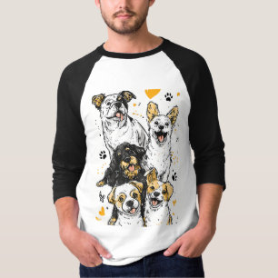 T-shirt La vie est meilleure avec des chiens - Graphique d