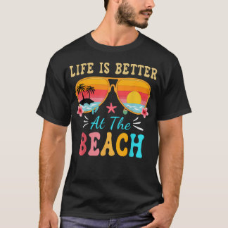 T-shirt La vie est meilleure avec des lunettes de soleil p