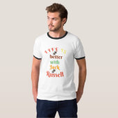T-shirt La vie est meilleure avec Jack Russel chien (Devant entier)