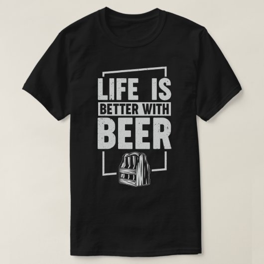 T-shirt La vie est meilleure avec la bière (Design devant)
