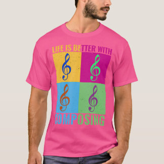 T-shirt La Vie Est Meilleure Avec L'Composition Colorée Cl