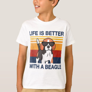 T-shirt La vie est meilleure avec le Beagle Vintage Dog De