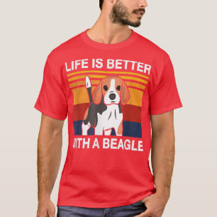 T-shirt La vie est meilleure avec le Beagle Vintage Dog De