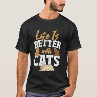 T-shirt La vie est meilleure avec les chats