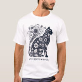 T-shirt La vie est meilleure avec les chats : Chat floral (Devant)