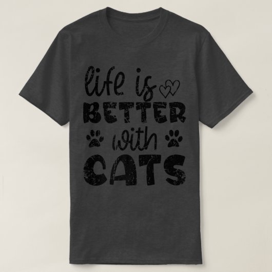 T-shirt La Vie Est Meilleure Avec Les Chats Funny Kitten A (Design devant)