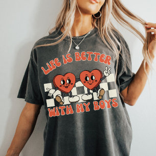 T-shirt La vie est meilleure avec mes garçons Maman mama