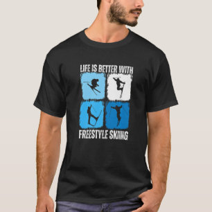 T-shirt La Vie Est Meilleure Avec Ski Libre Ski Premium