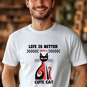 T-shirt La vie est meilleure avec un amoureux de chat