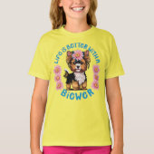 T-shirt La vie est meilleure avec un Biewer Terrrier (Devant)