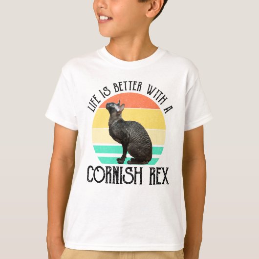 T-shirt La vie est meilleure avec un Cornish Rex (Devant)