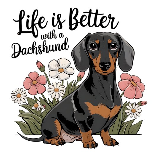 T-shirt La vie est meilleure avec un Dachshund