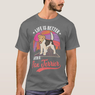 T-shirt La Vie Est Meilleure Avec Un Fo Terrier Premium 54