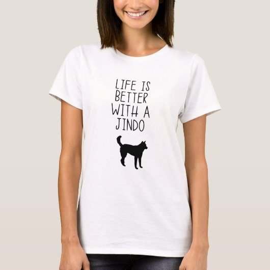 T-shirt La Vie Est Meilleure Avec Un Jindo (Devant)