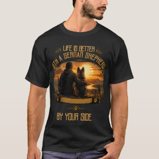T-shirt La vie est meilleure avec un père berger allemand