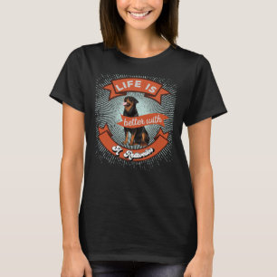 T-shirt La Vie Est Meilleure Avec Un Rottweiler Retro Shrt