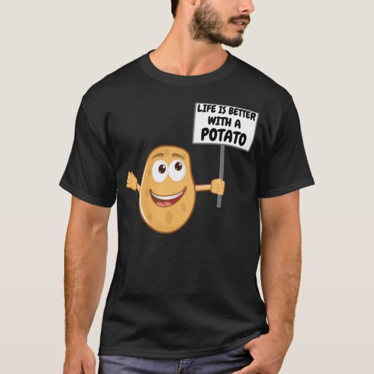 T-shirt La Vie Est Meilleure Avec Une Pomme De Terre Cuite (Devant)