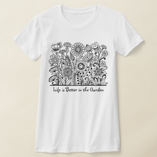 T-shirt La vie est meilleure dans l'impression florale du  (Poser)