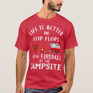 T-shirt La Vie Est Meilleure En Flip Flops Avec Fireball
