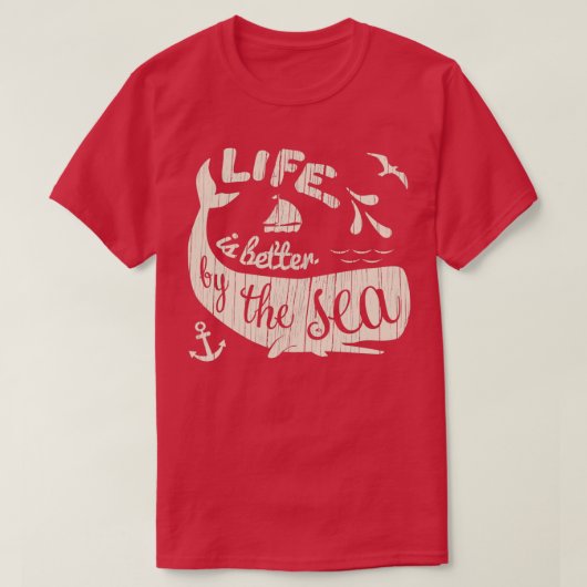 T-shirt La vie est meilleure en mer (Design devant)